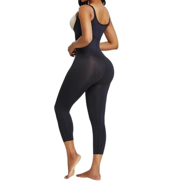Tummy Control Open Bust Full Body Shaper Leggings Full Length Slimming Bodysuit - Picture 6 of 7